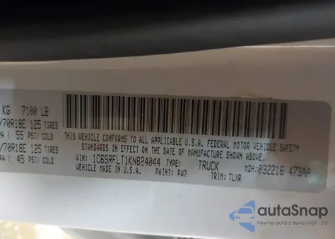 2019 Ram 1500 Rebel 4X4 5'7 Box from USA, damaged, VIN 1C6SRFLT1KN824044